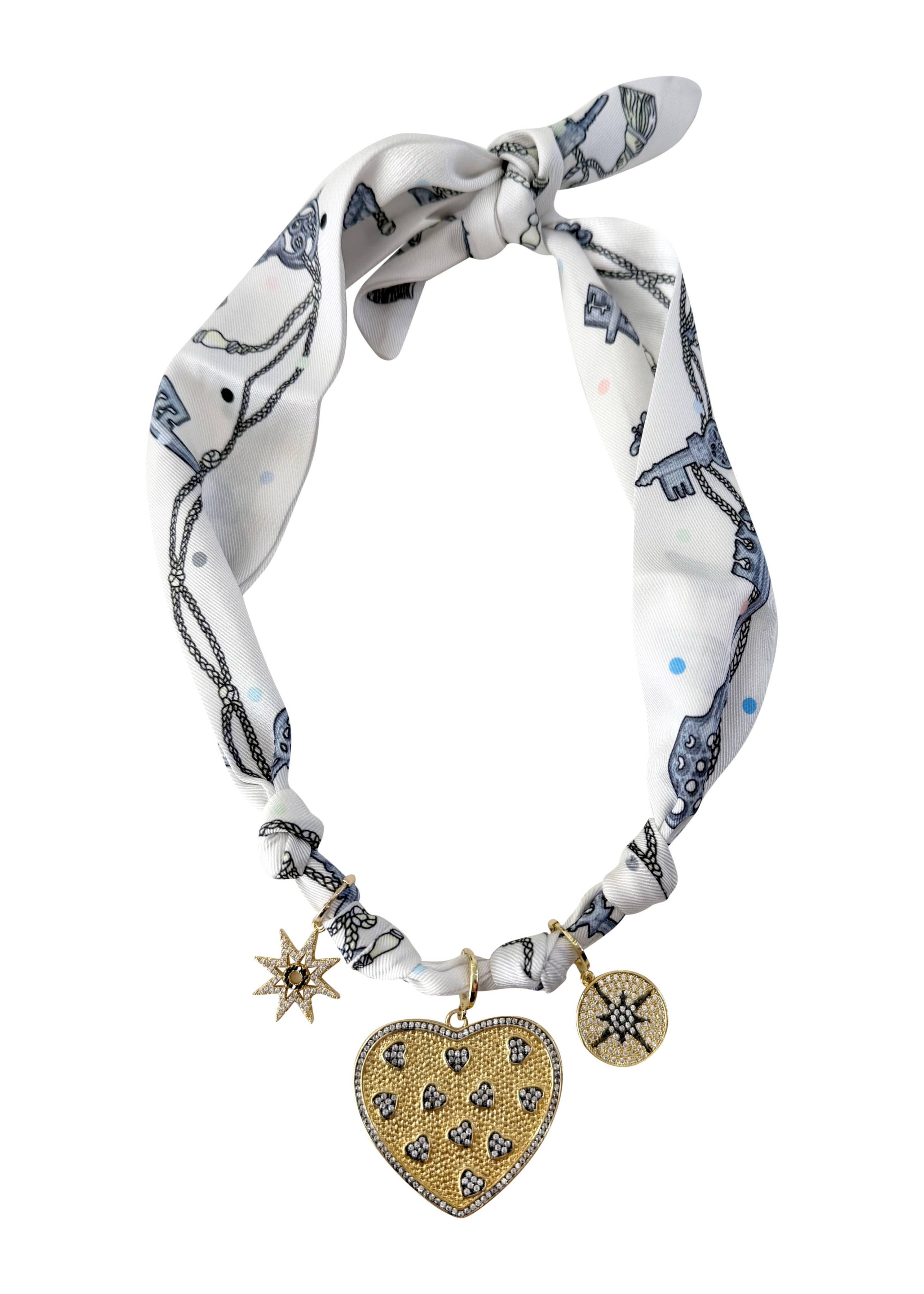 Candice Multi Charm Scarf Necklace