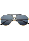 Logan Acetate Aviator Unisex Sunglasses - Black / Gray
