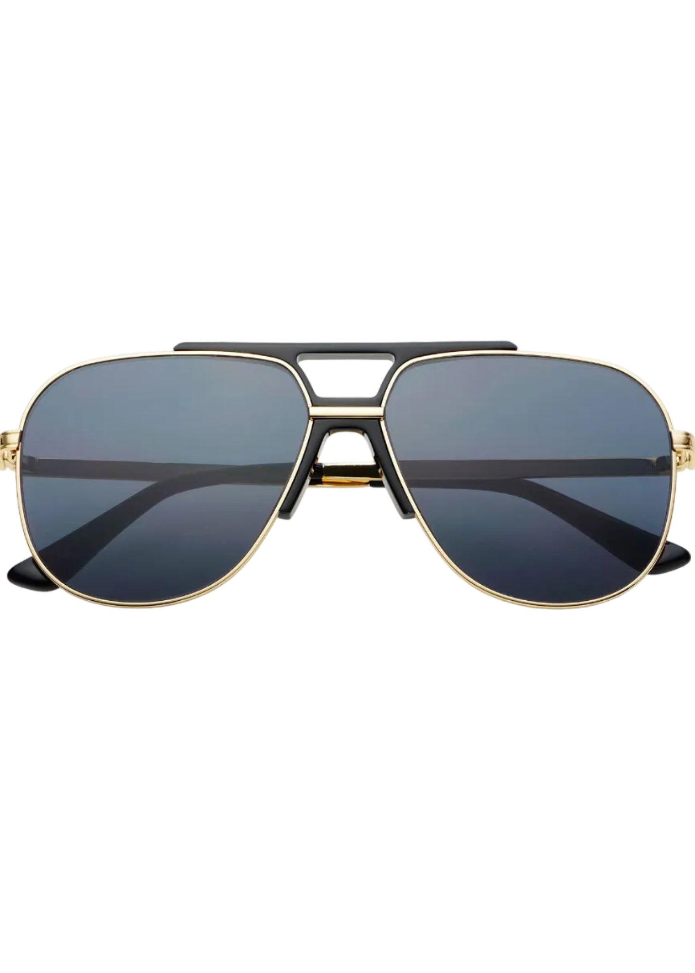 Logan Acetate Aviator Unisex Sunglasses - Black / Gray