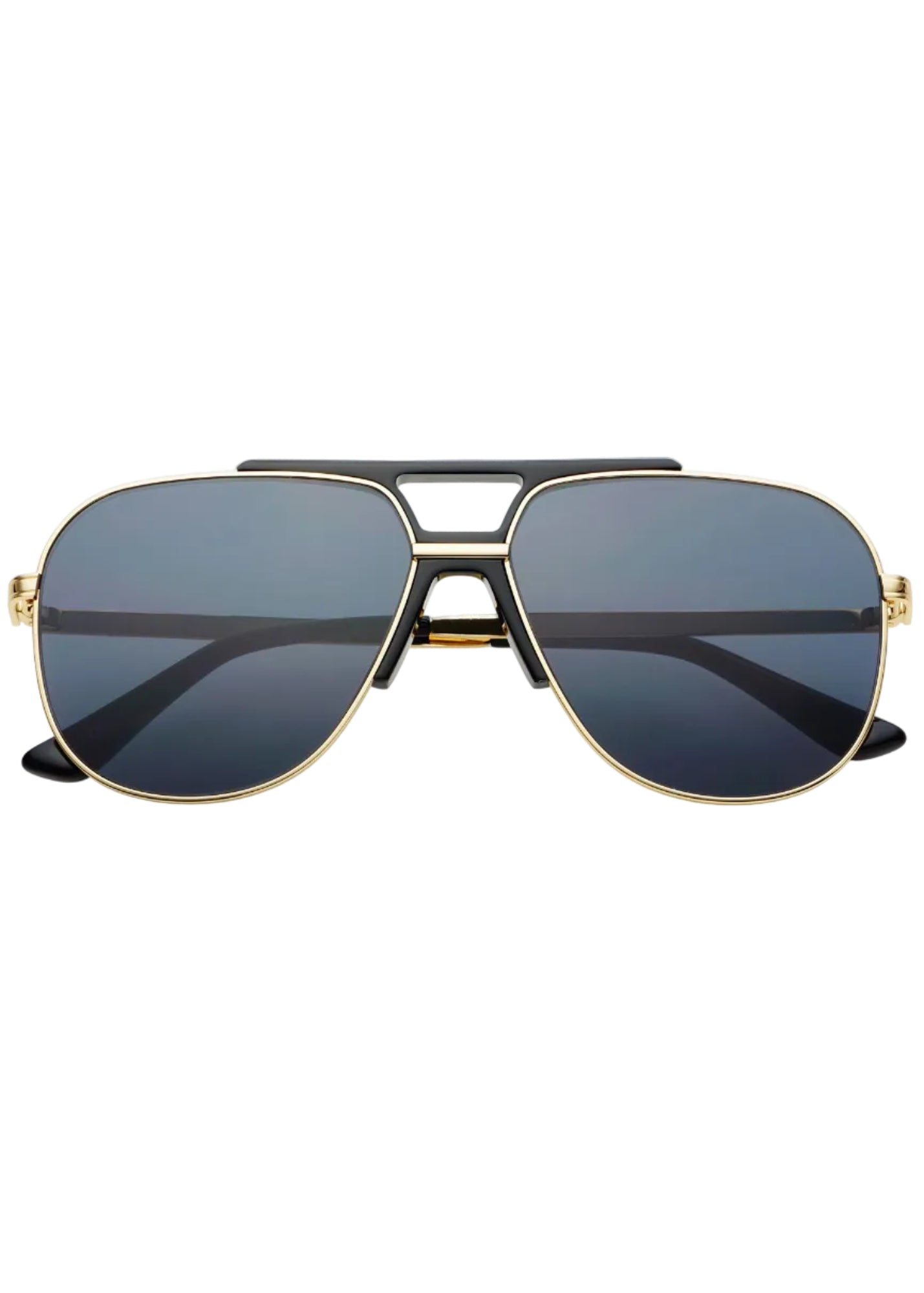 Logan Acetate Aviator Sunglasses - Black / Gray