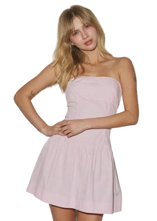 Pink Strapless Mini Dress