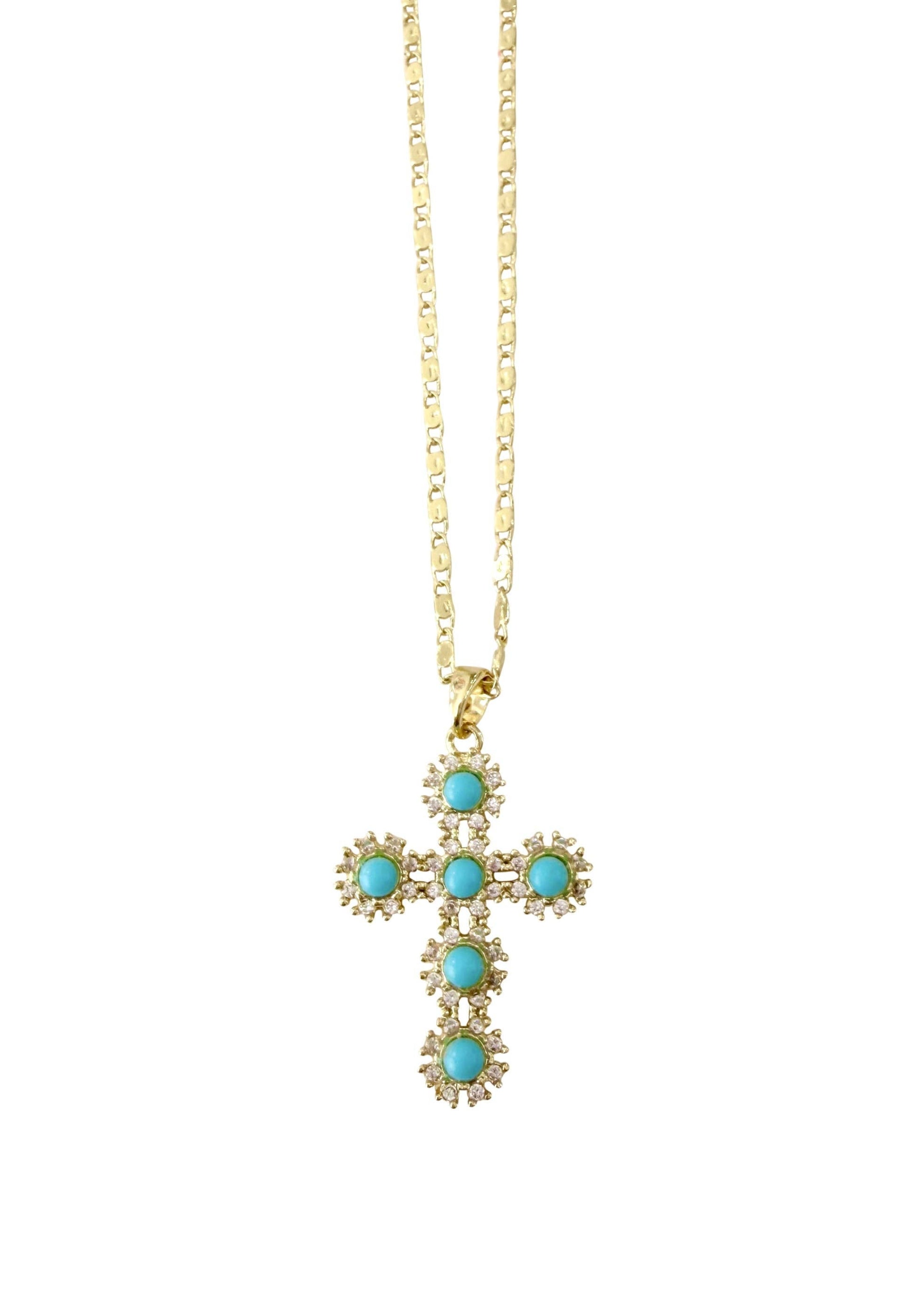 Chessie Turquoise Cross Necklace