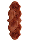 Long Wool Sheepskin Premium Double Rug: Orange