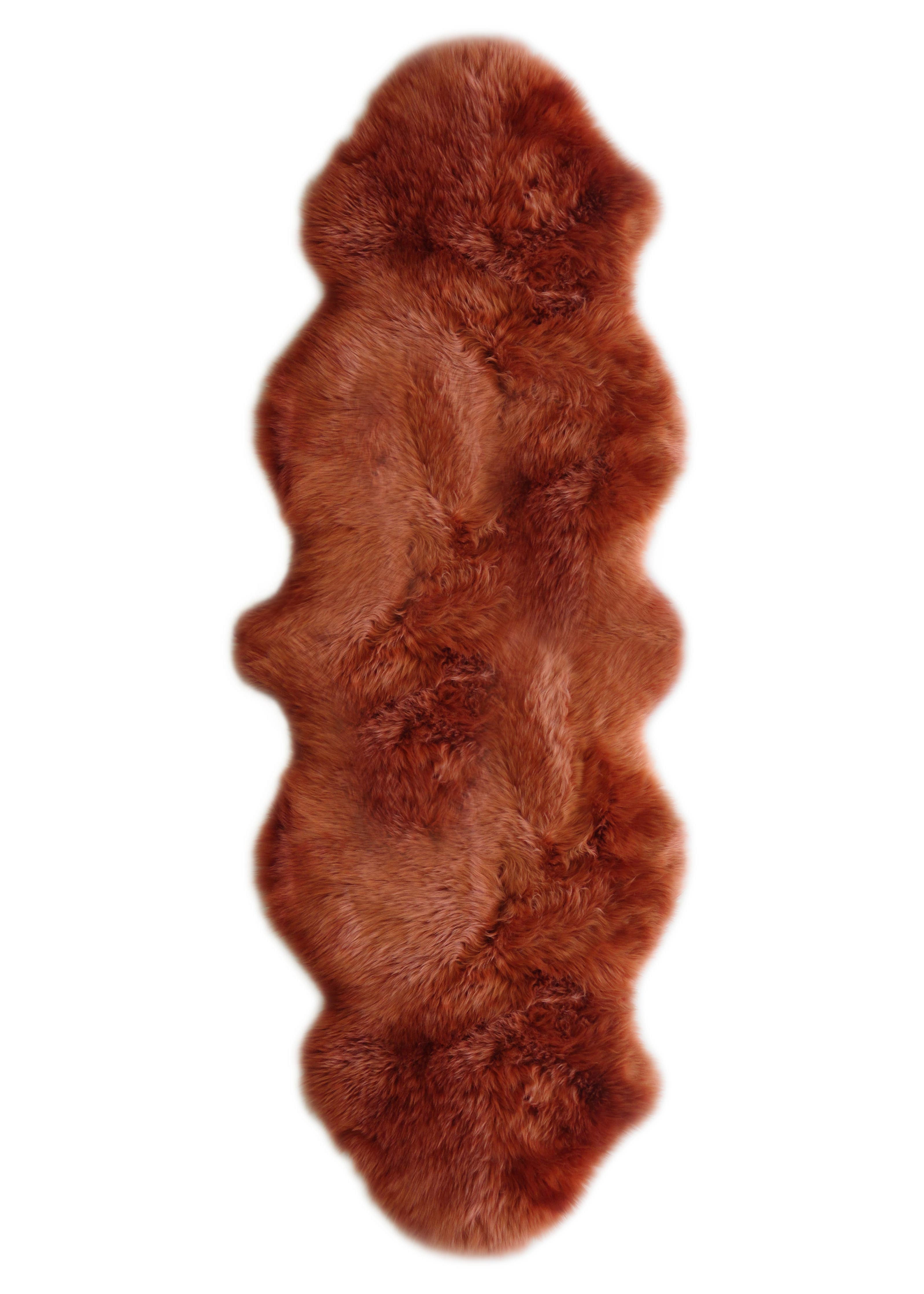 Long Wool Sheepskin Premium Double Rug: Orange