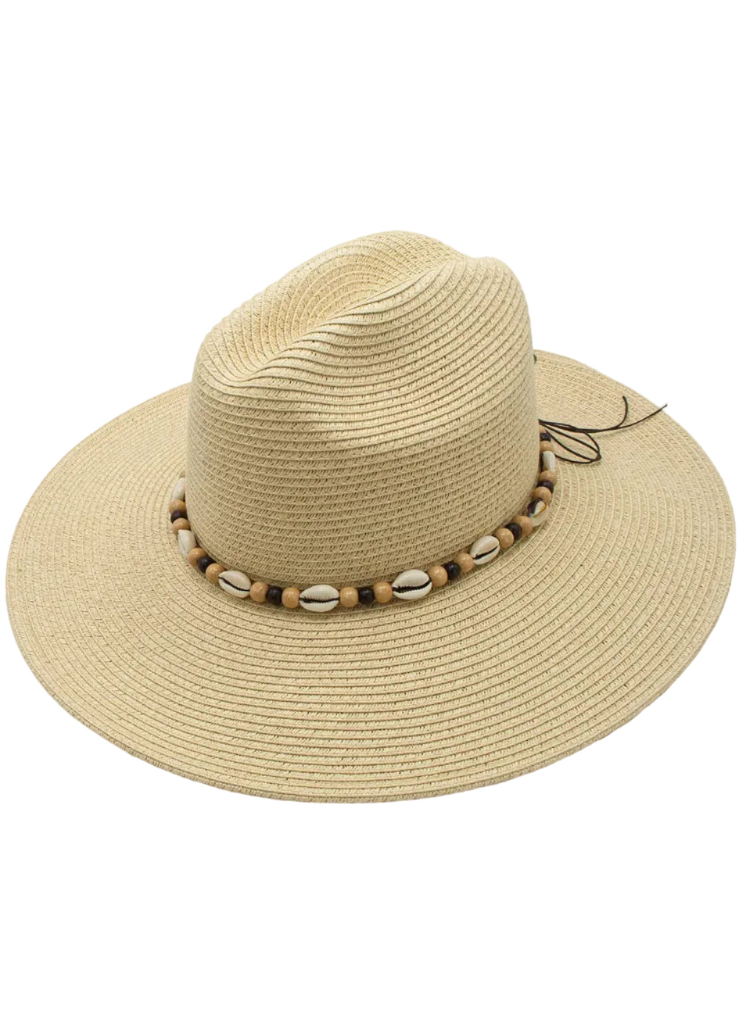 Figi Toyo Straw Sea Shell Band Beach Sun Resort Hat