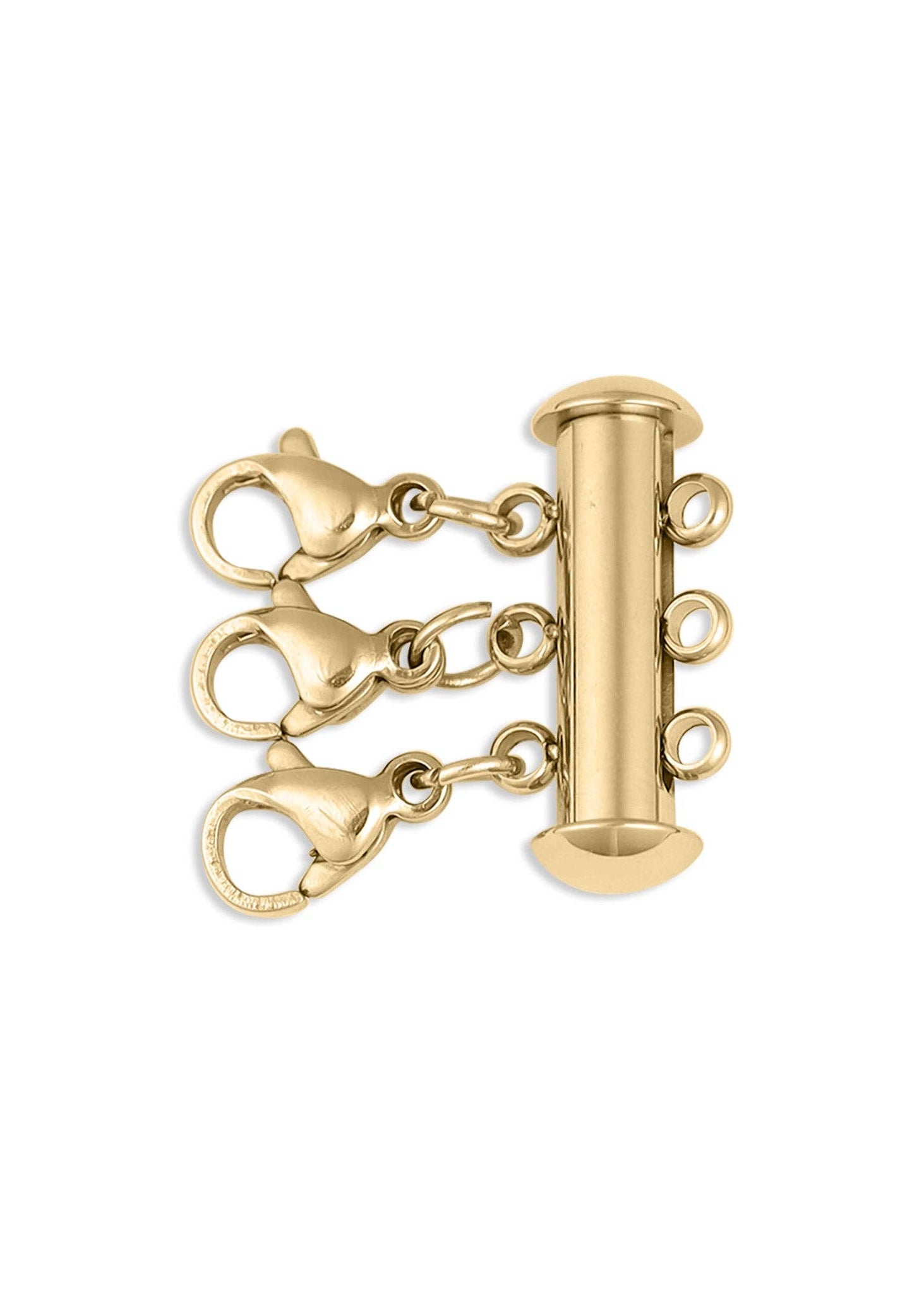 3 Row Layering Necklace Magnetic Clasp: Gold