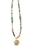 Gage Beaded Coin Necklace
