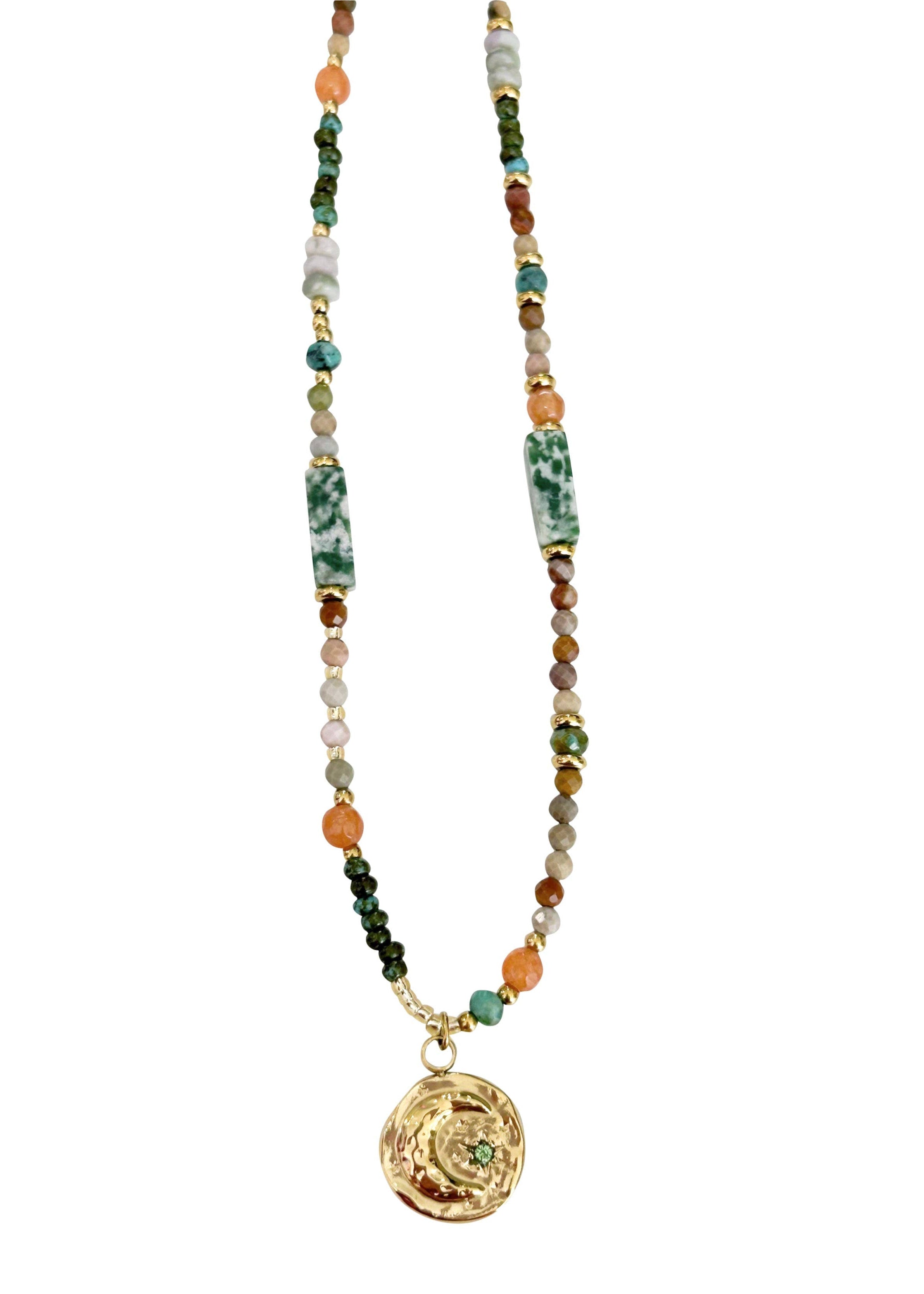 Gage Beaded Coin Necklace