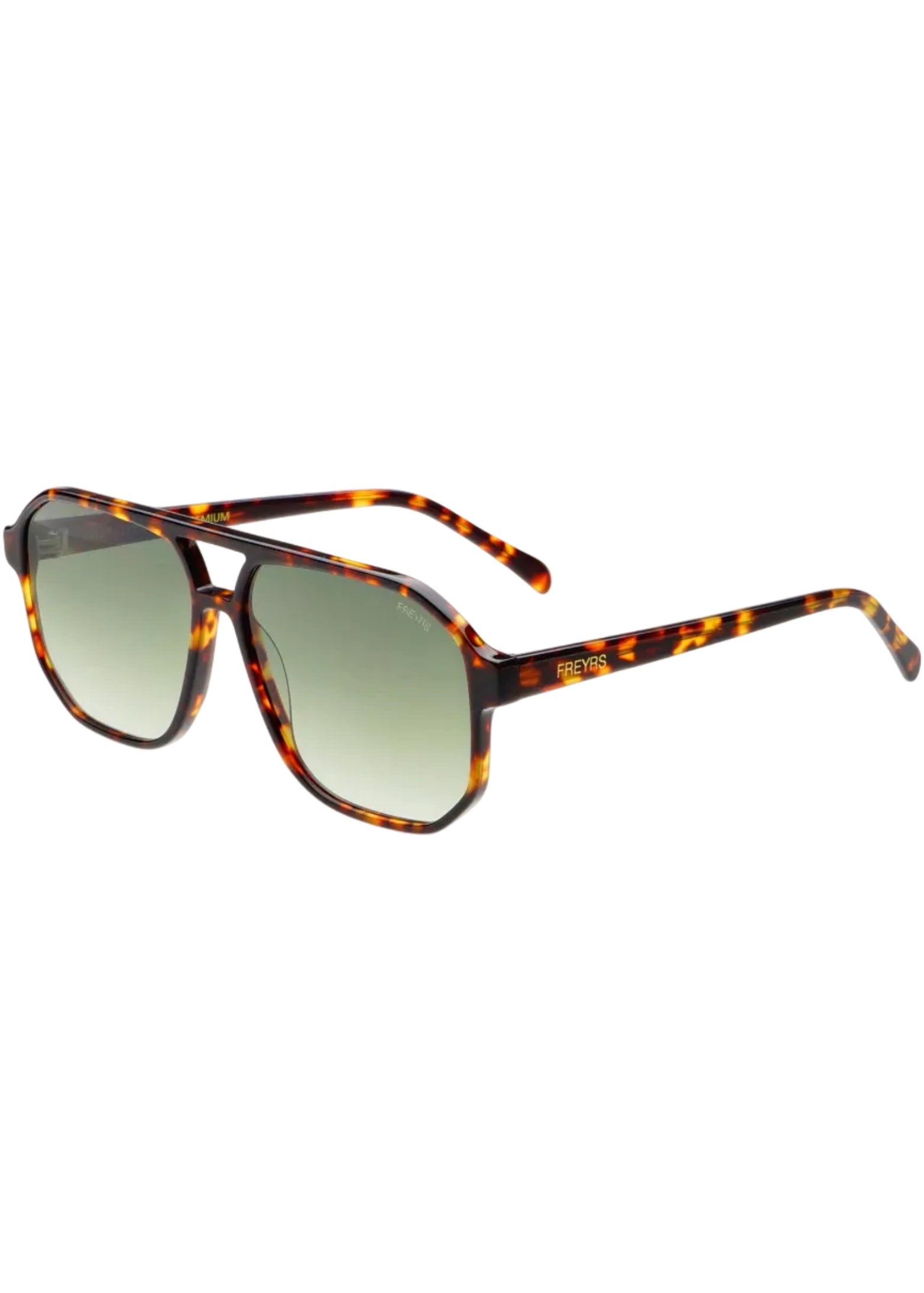 Billie Unisex Aviator Sunglasses - Tortoise / Green