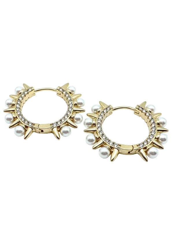 Pearl Spike Hoops