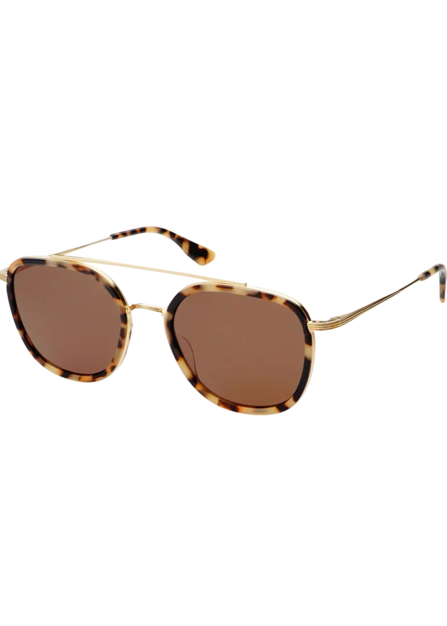 Weston Acetate Round Unisex Sunglasses - Milky Tortoise / Brown