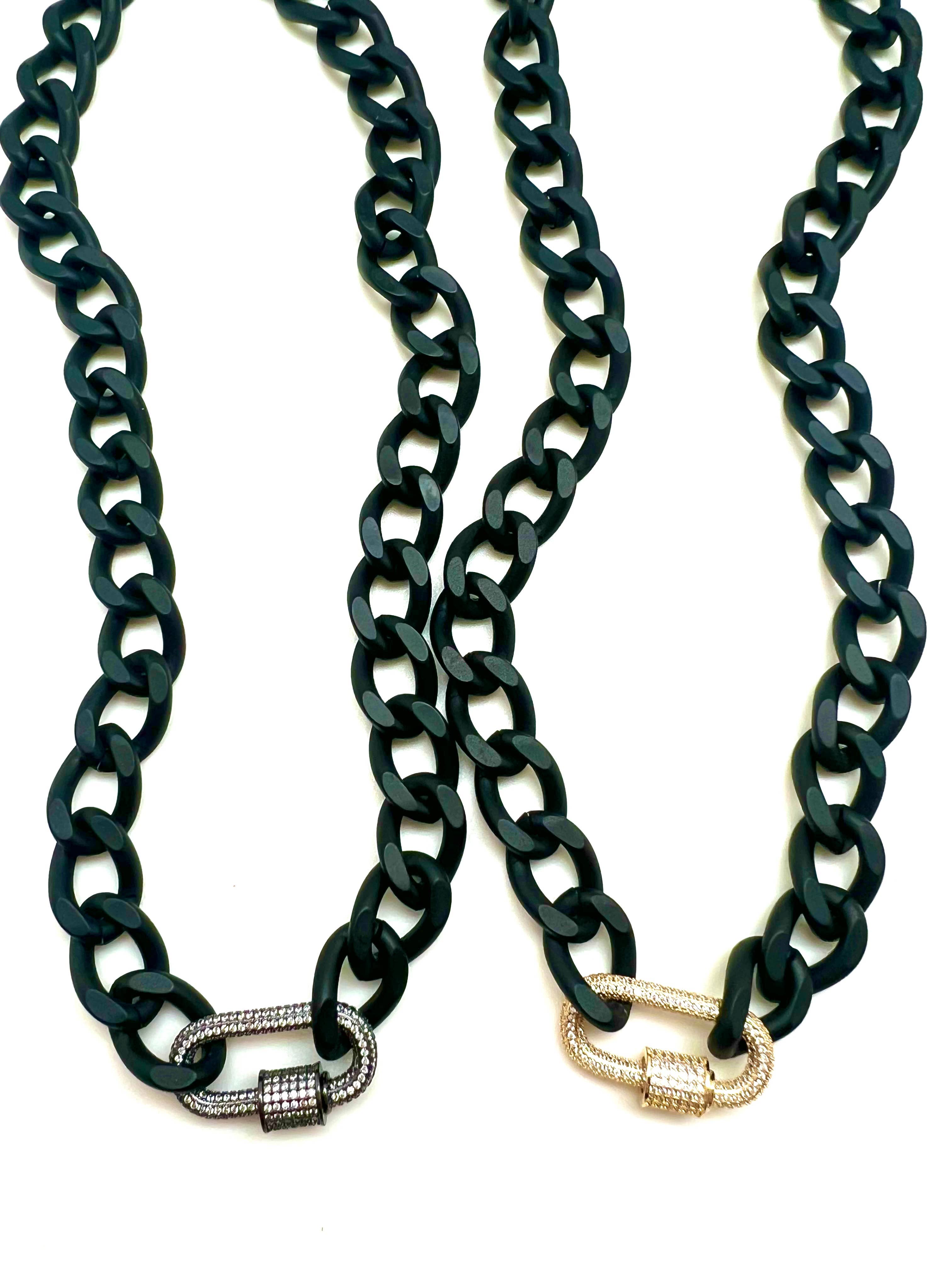Curb Chain Carabiner: Gunmetal / 18"