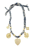 Taryn Multi Charm Bandana Scarf Necklace