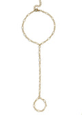 Hammered Oval Hand Chain: Gold