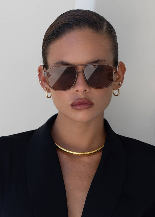 Billie Unisex Aviator Sunglasses - Brown