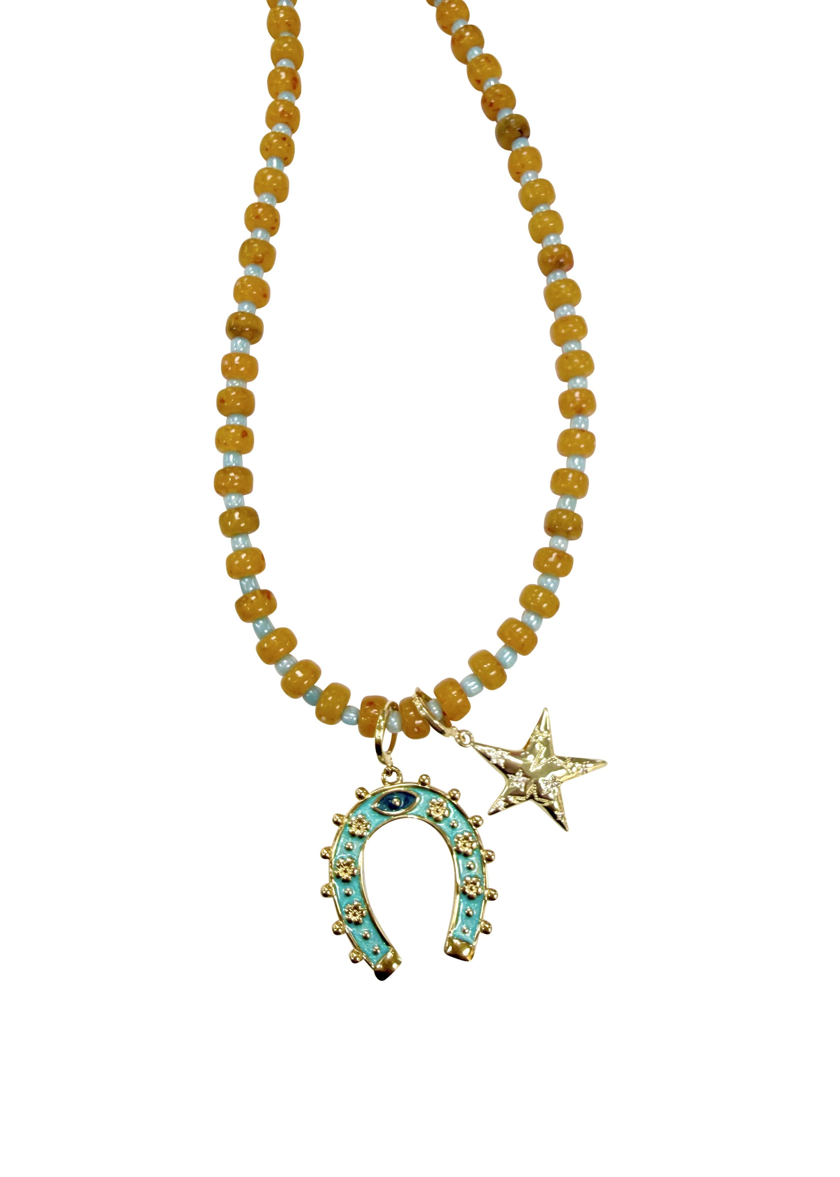 Mitchell Beaded Double Charm Necklace