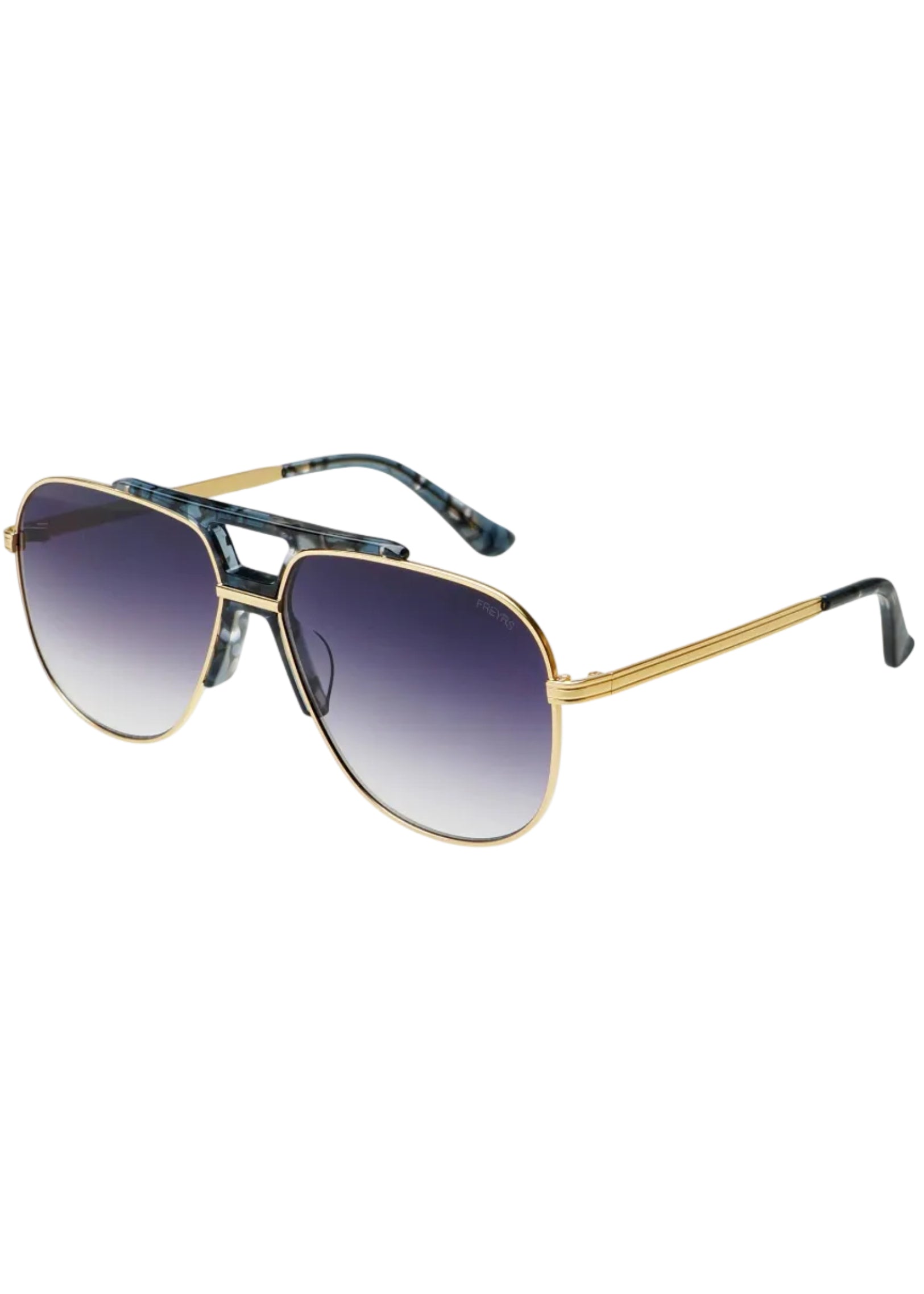 Logan Acetate Aviator Unisex Sunglasses: Light Gold / Gray