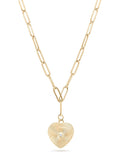 Heart Paperclip Pendant Necklace - Gold