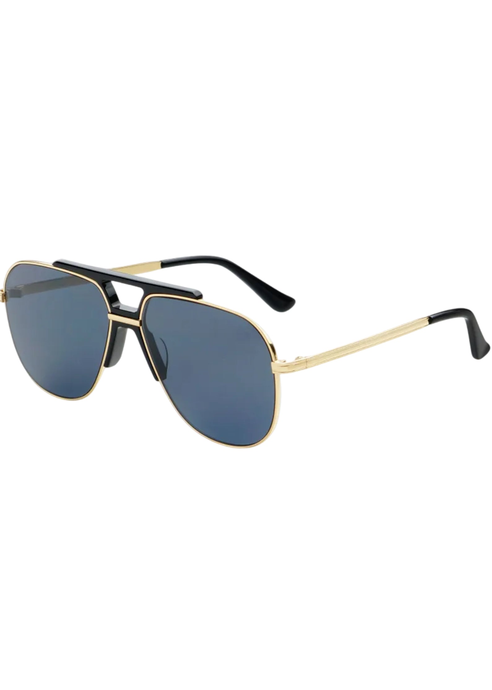 Logan Acetate Aviator Unisex Sunglasses - Black / Gray