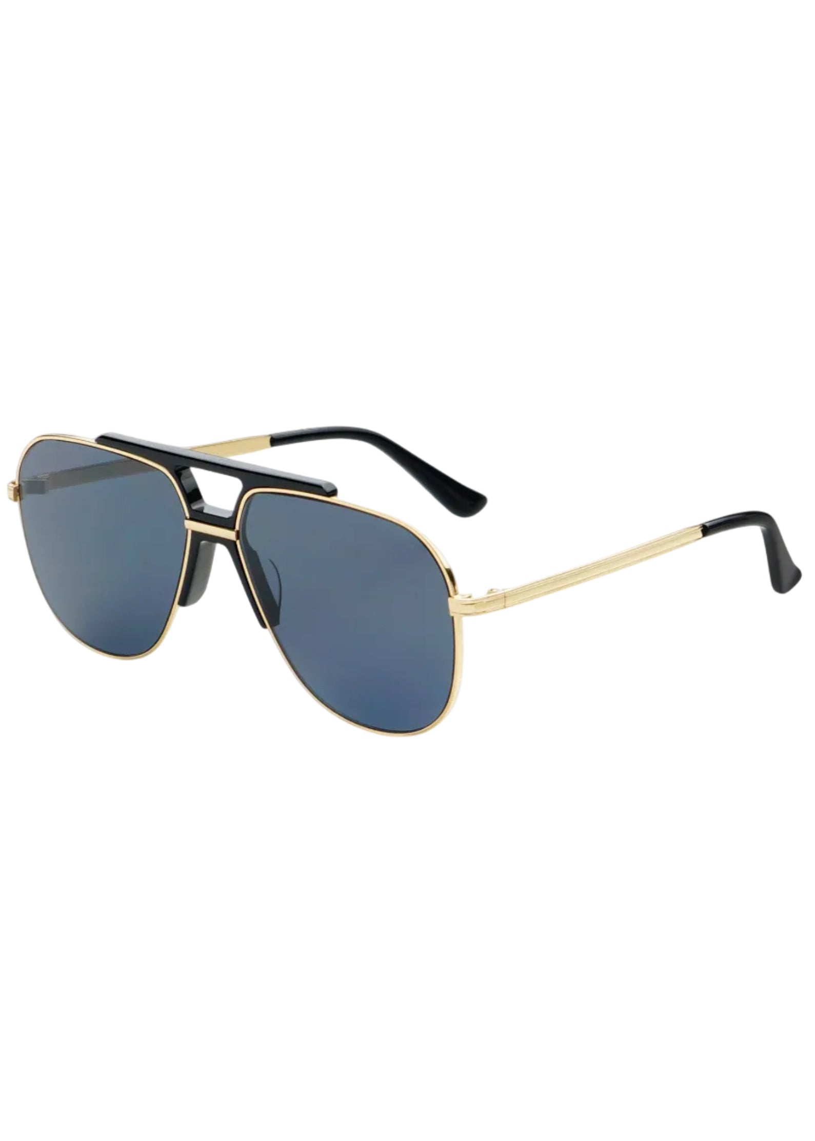 Logan Acetate Aviator Sunglasses - Black / Gray