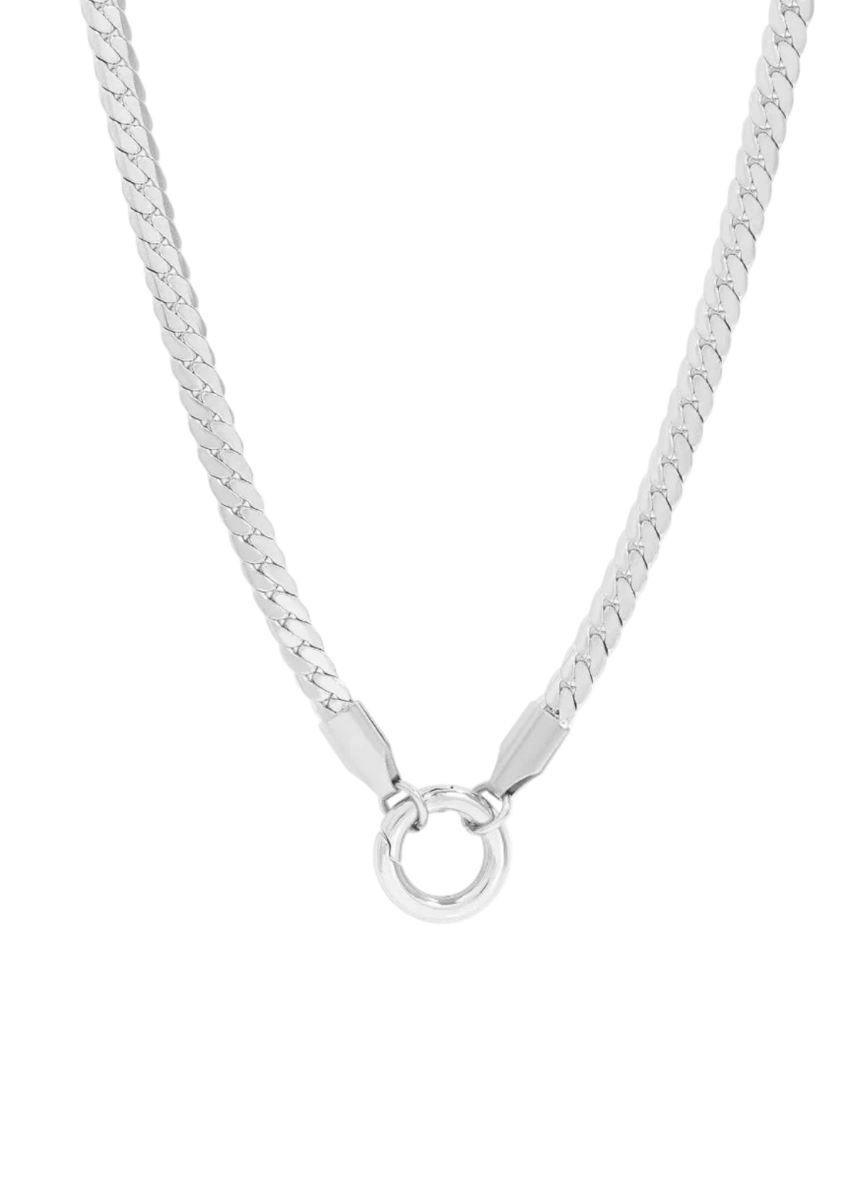 Curb Chain Charm Holder - Silver