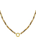Semi Precious Natural Stone Charm Keeper Necklace: Picture Jasper
