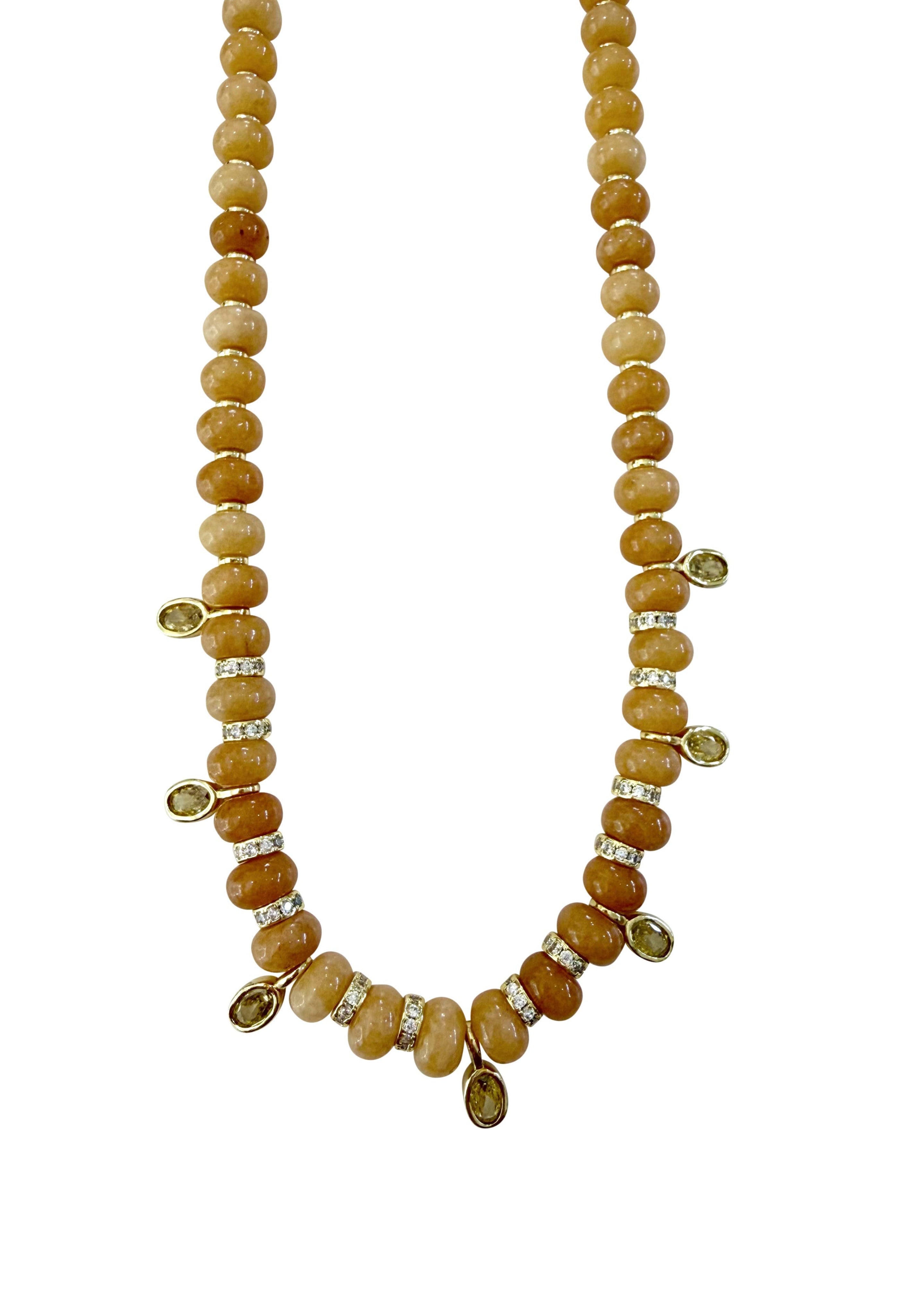 Jupiter Beaded Necklace - Orange