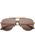 Logan Acetate Aviator Unisex Sunglasses - Dark Brown