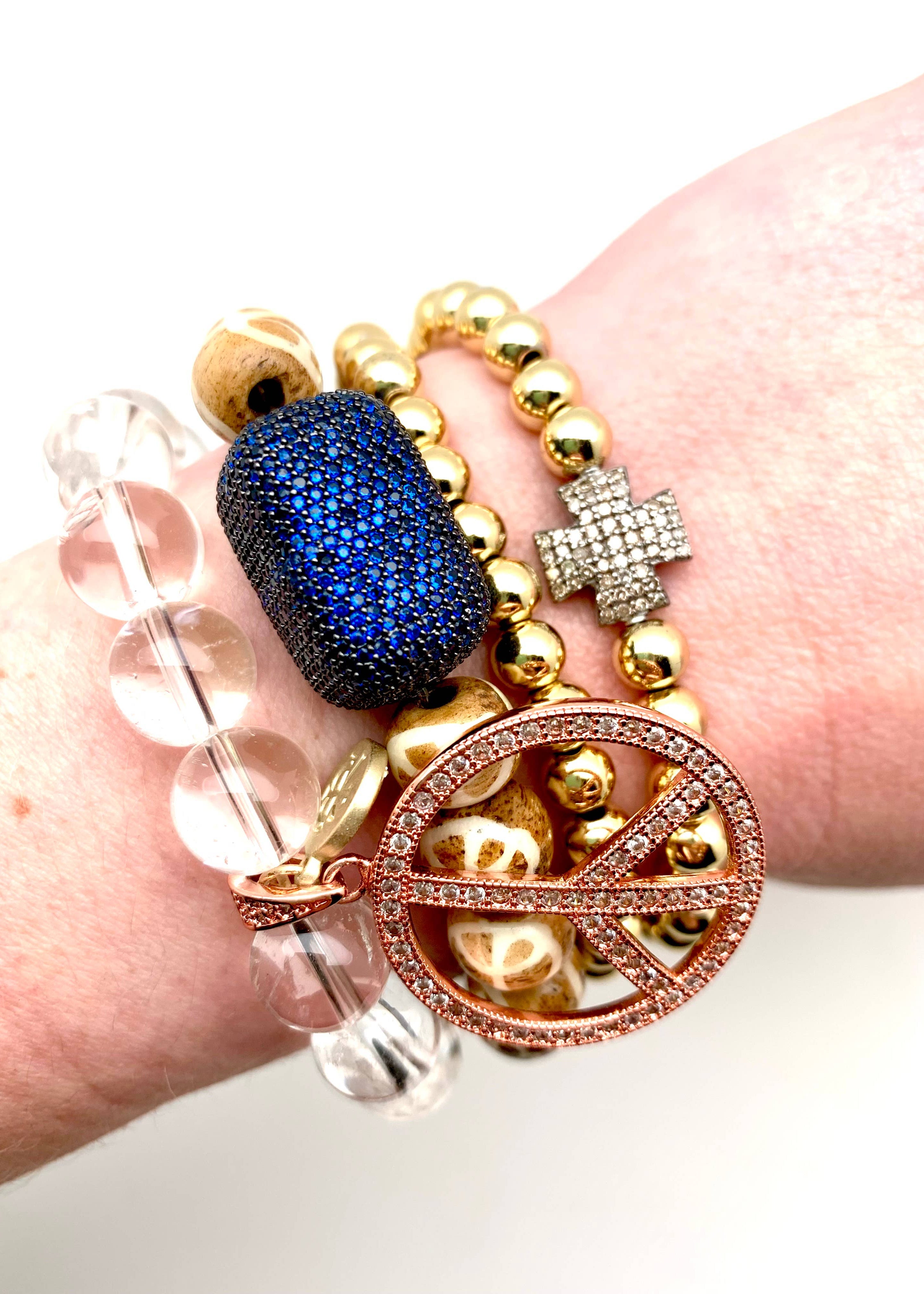 Peace Bone Stackable Bracelet