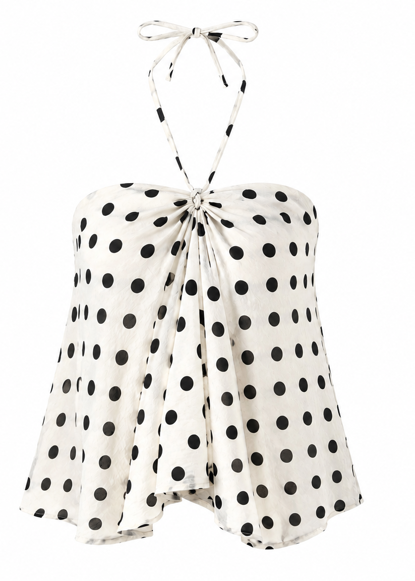 Polka Dot Halter - Ivory