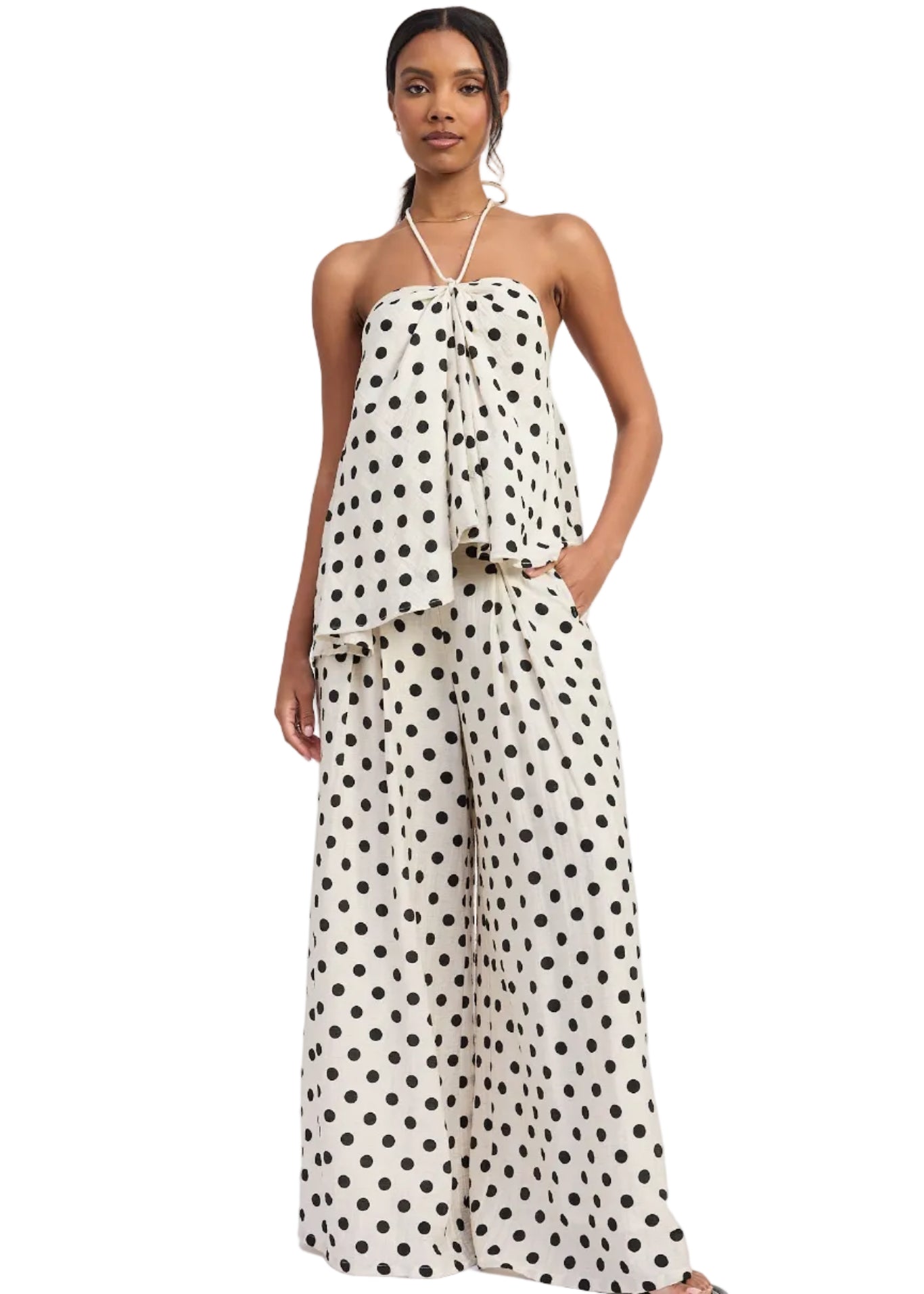 Polka Dot Halter - Ivory