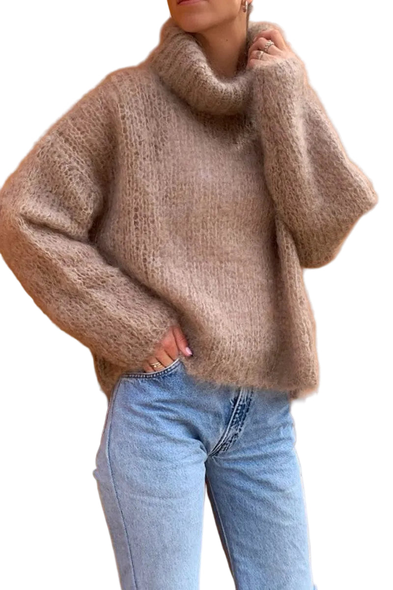 Livia LS Roll Neck Pullover Brown