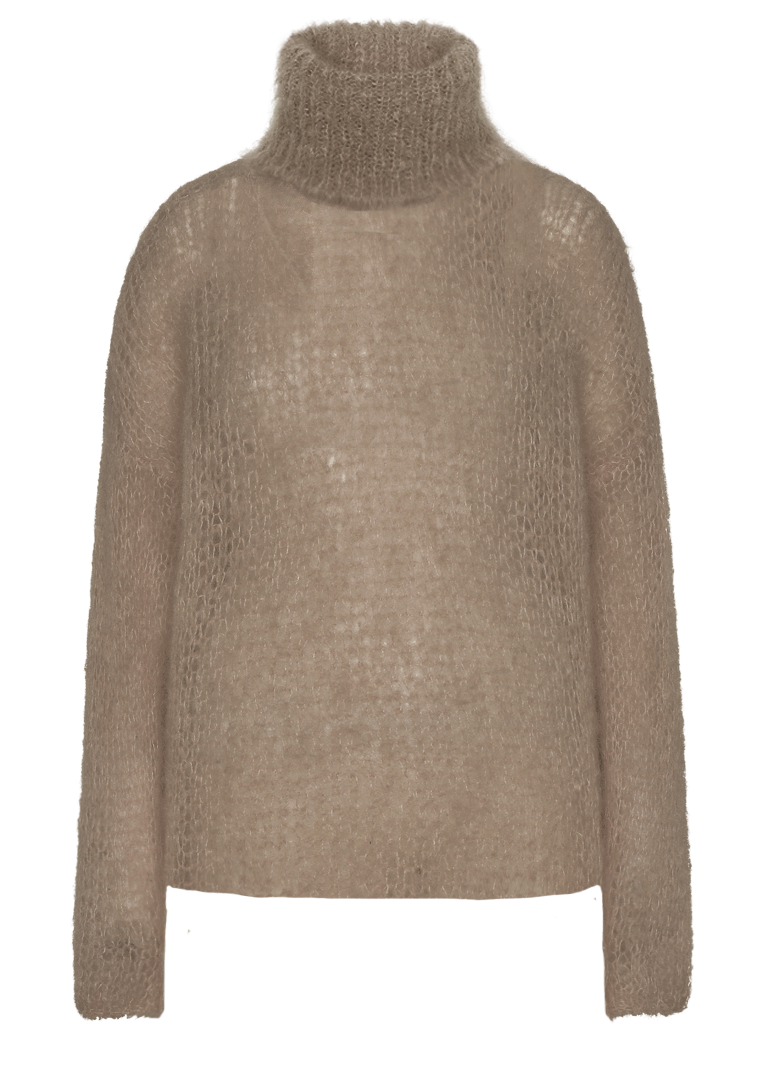 Livia LS Roll Neck Pullover Brown
