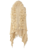 Pom-Pom Rabbit Fur Knit Vest