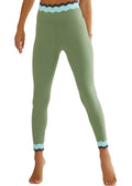 Stacy Scalloped High Waist Legging - Sage Mist