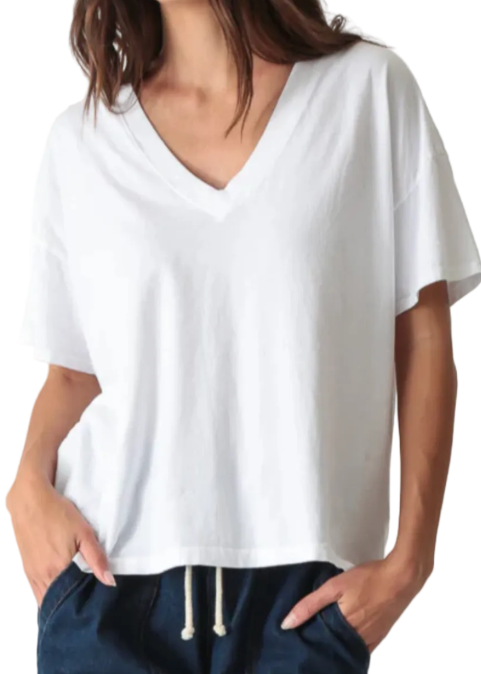 Chase Vneck Tee- Cloud