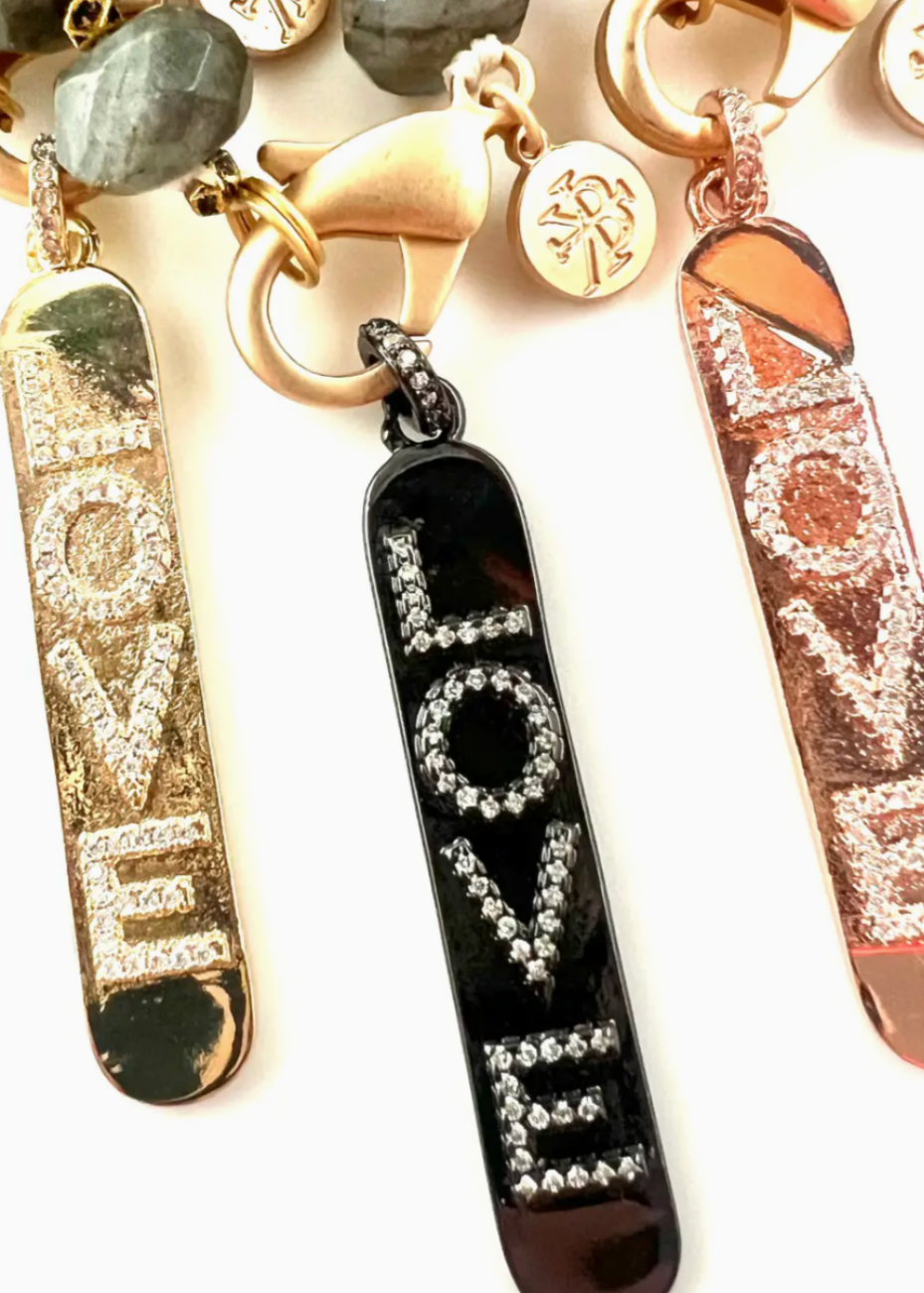 Love Dog Tag Gold Charm