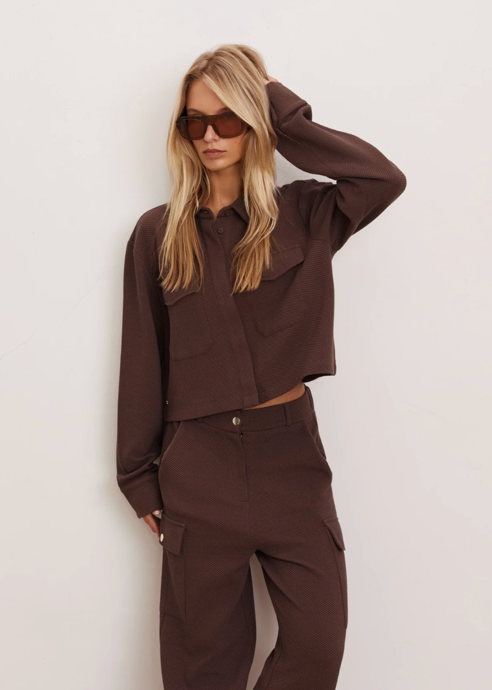 Moon Classic Short Blouse- Chocolate
