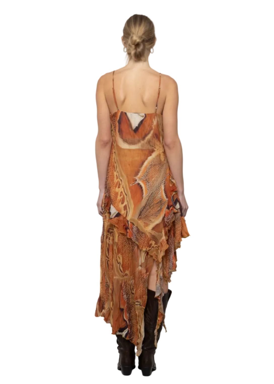 Asymmetric Ruffle Hanky Hem Dress