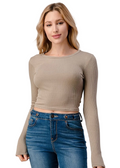 Cropped Long Sleeve Tee - Sage