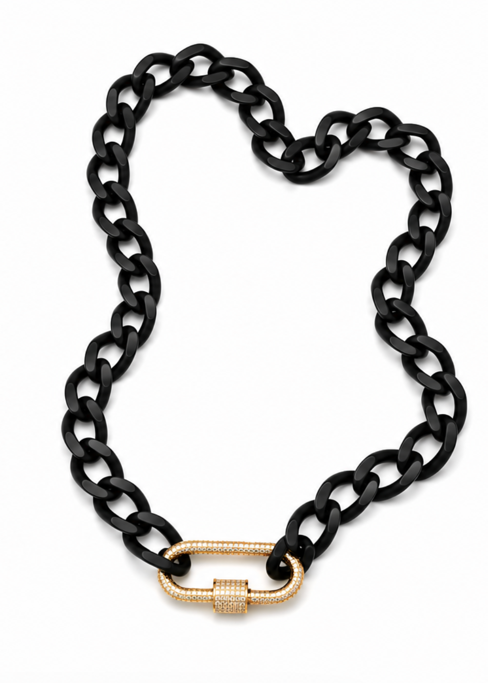 Curb Chain Carabiner: Gold