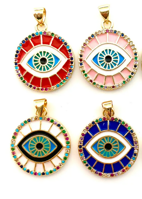 Blue Eye Coin Charm