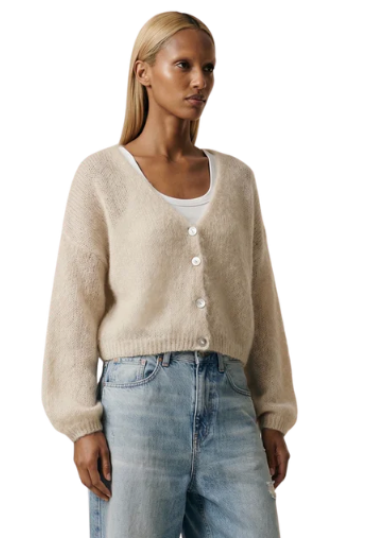 Cornelia Cropped Cardigan Beige