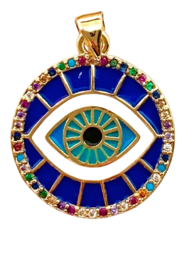 Blue Eye Coin Charm