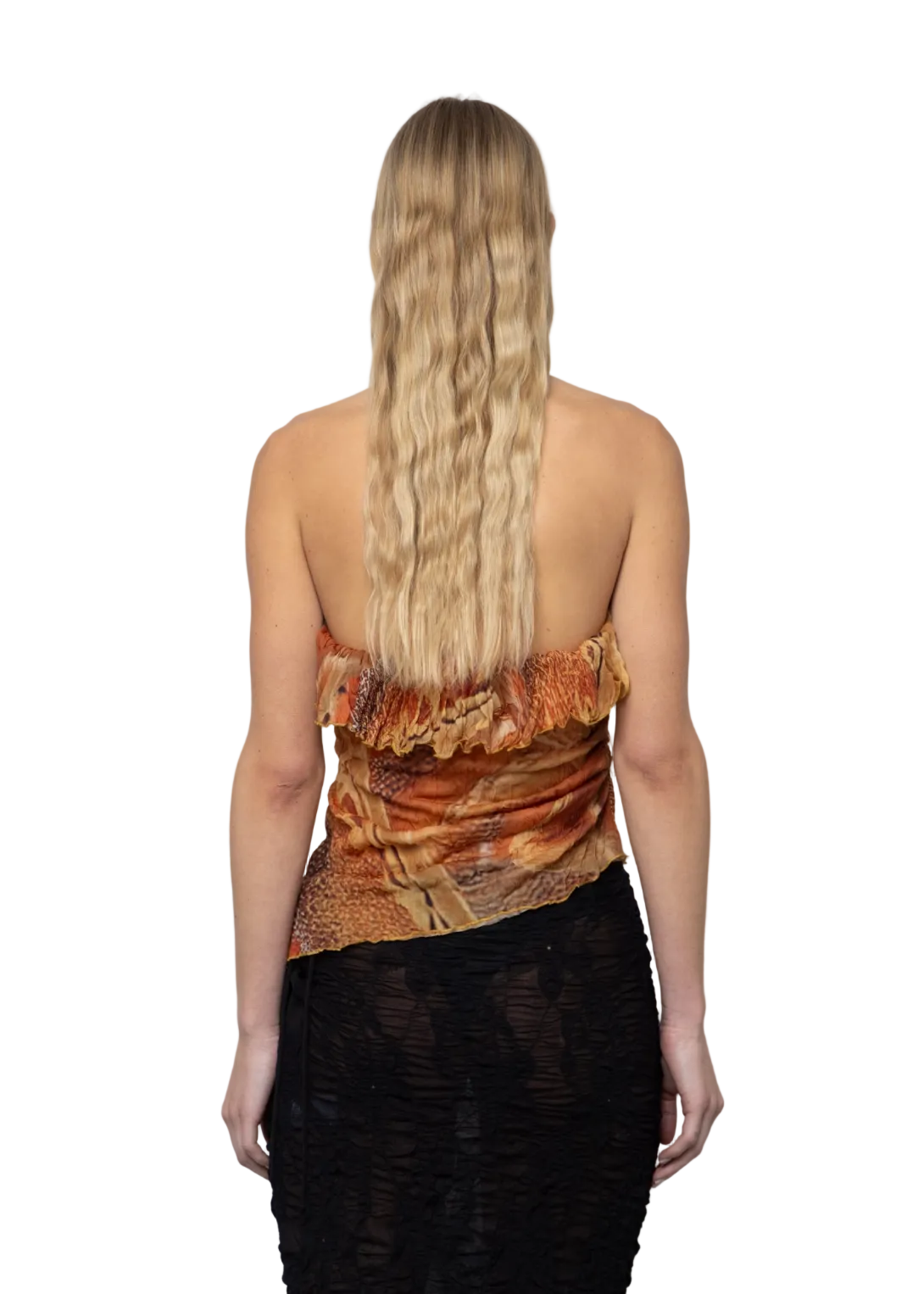 Asymmetric Ruffle Printed Top