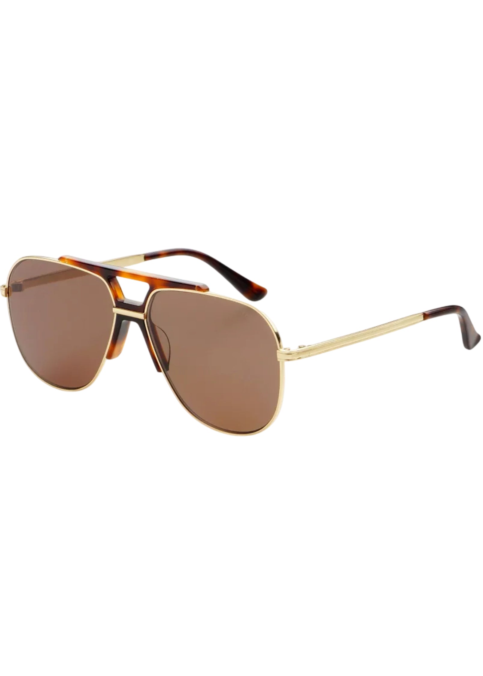 Logan Acetate Aviator Unisex Sunglasses - Dark Brown