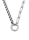 Mixed Chain Charm Holder Necklace - Stainless