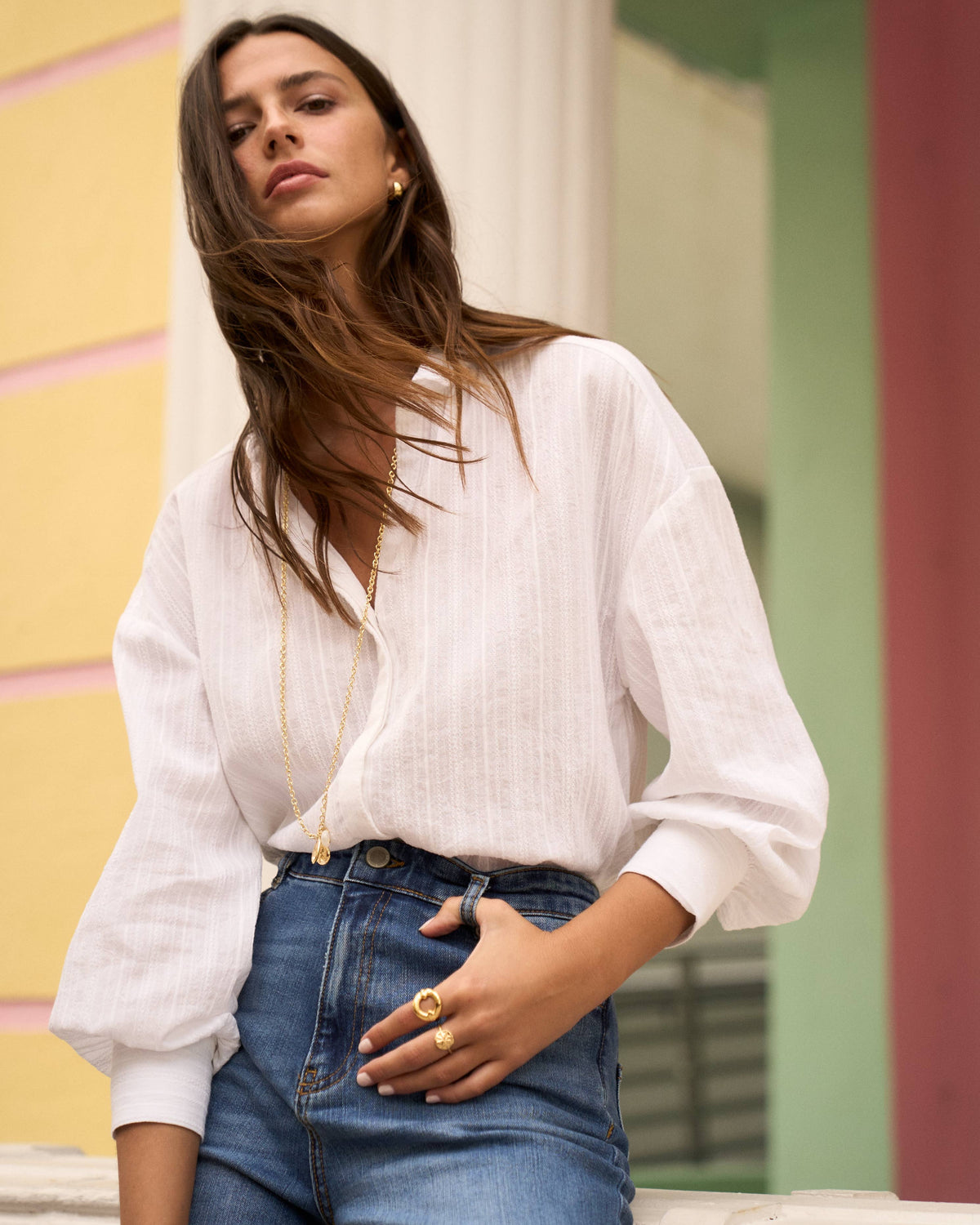 Alexa blouse white: S by Sonmer Shop USA