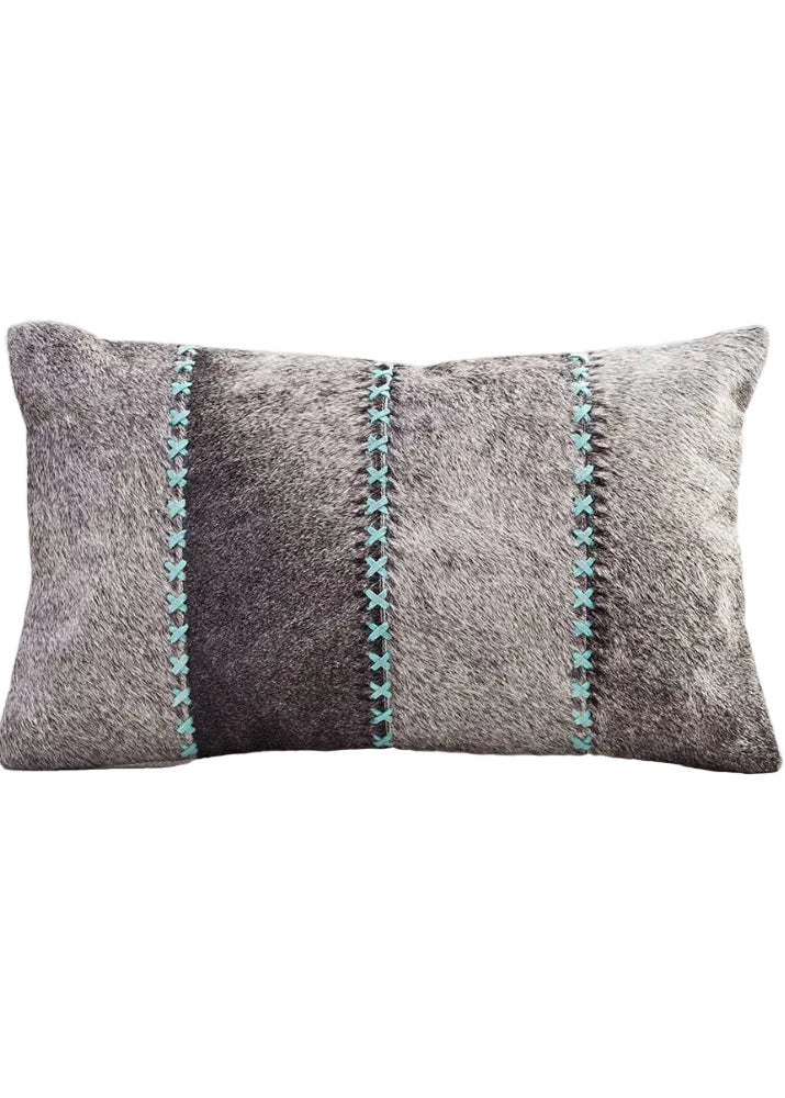 Giselle Hair On Hide Pillow Lumbar: Multi-Colored