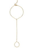 Steel Lip Hand Chain: Gold